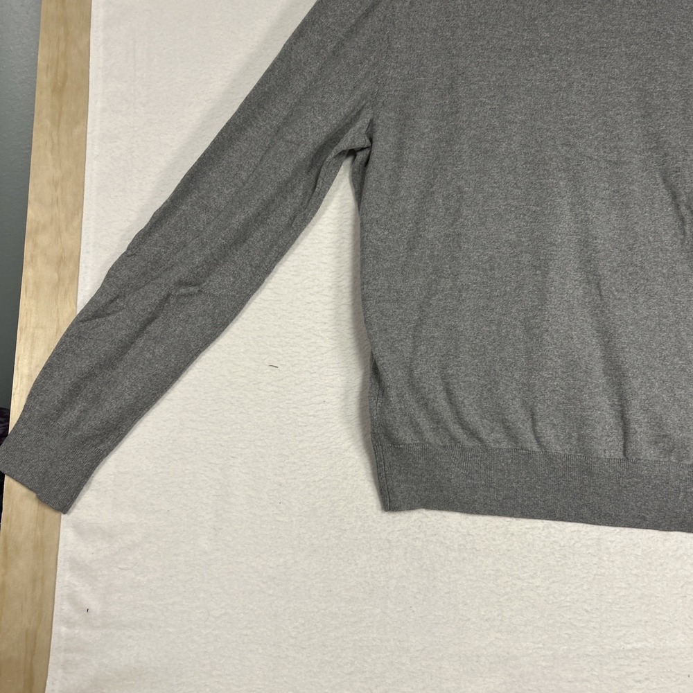 Banana Republic Sweater Mens Large Silk Cashmere Gray Luxury Blend V-Neck Preppy - Picture 8 of 9